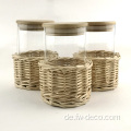 Rattan verpackte Glas -Glas -Glas Set